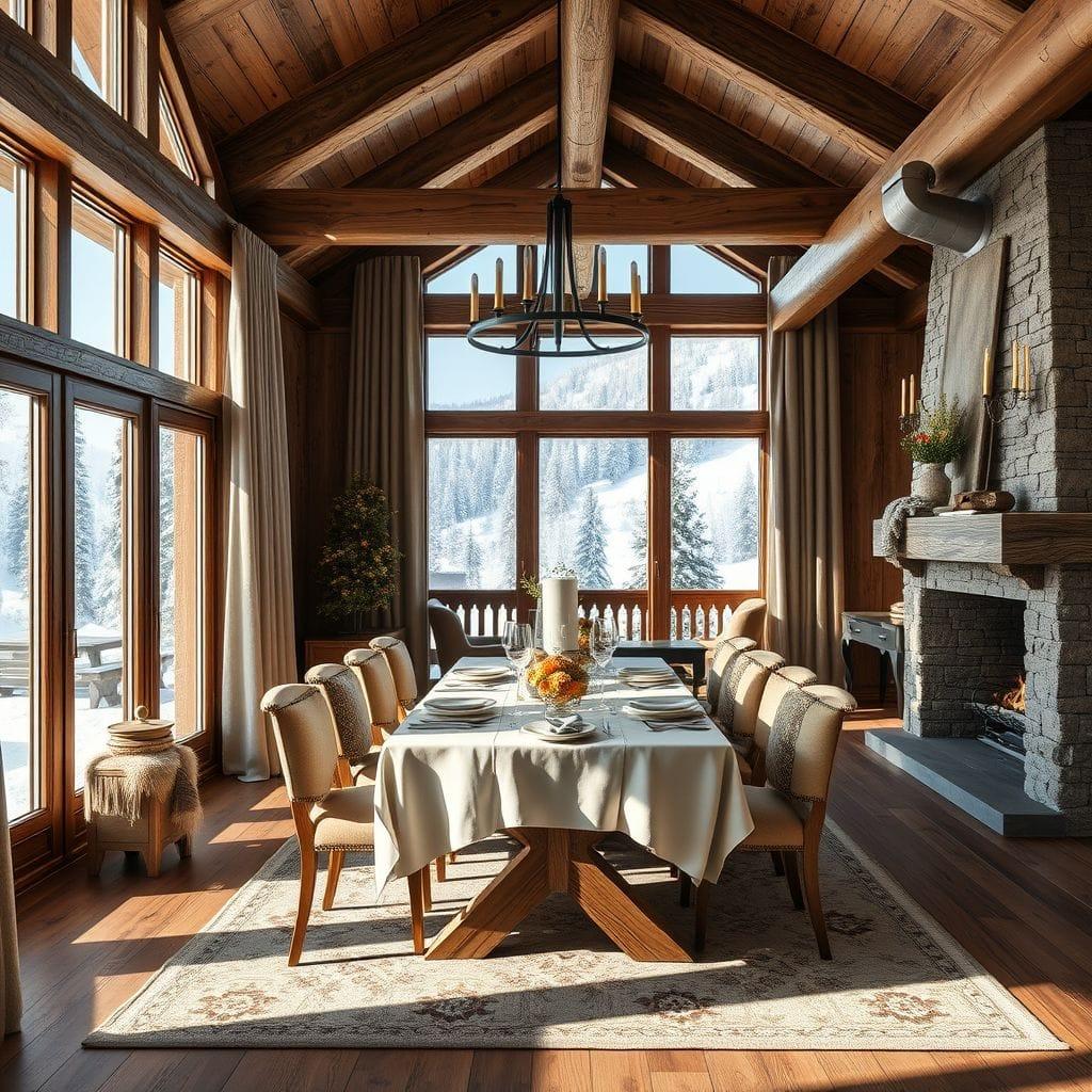 Ski Chalet dining room - AI Generated