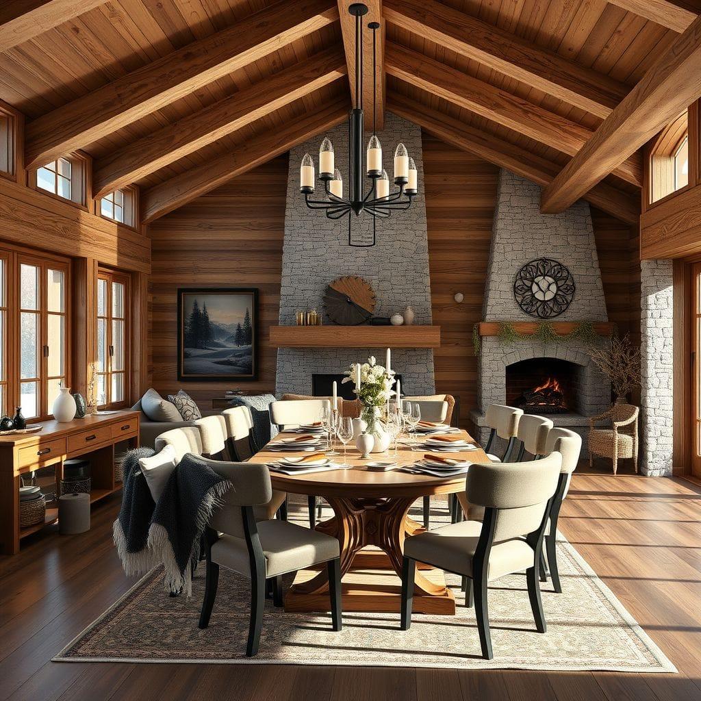 Ski Chalet dining room - AI Generated
