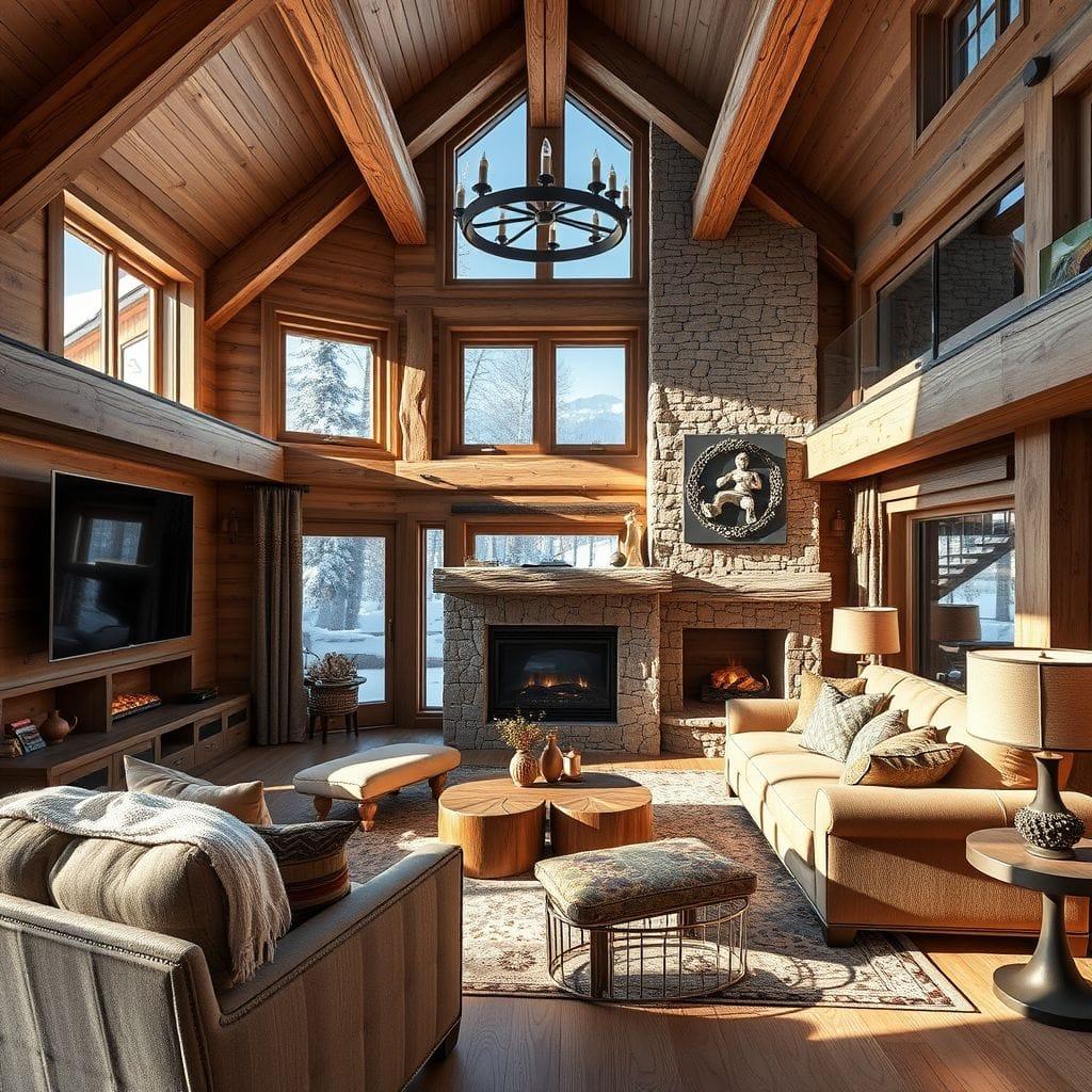 Ski Chalet entertainment room - AI Generated