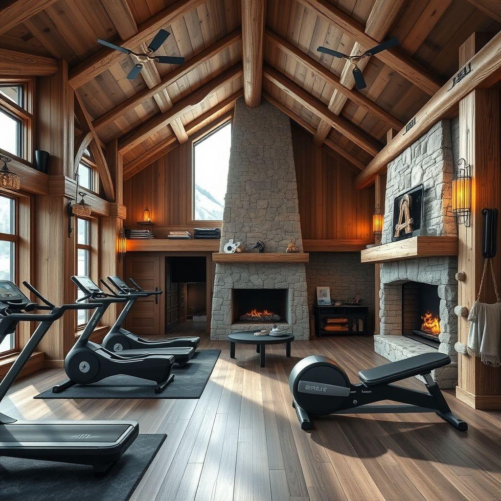Ski Chalet gym - AI Generated