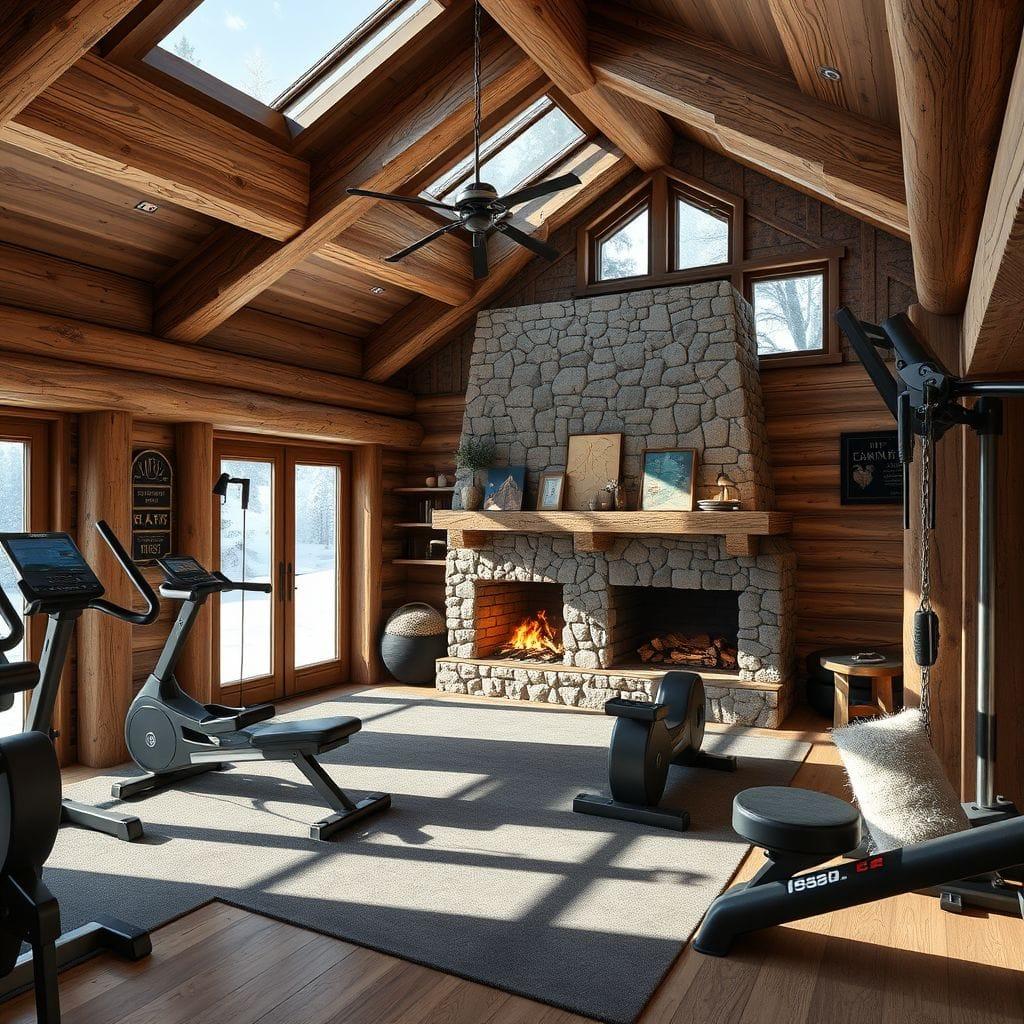 Ski Chalet gym - AI Generated
