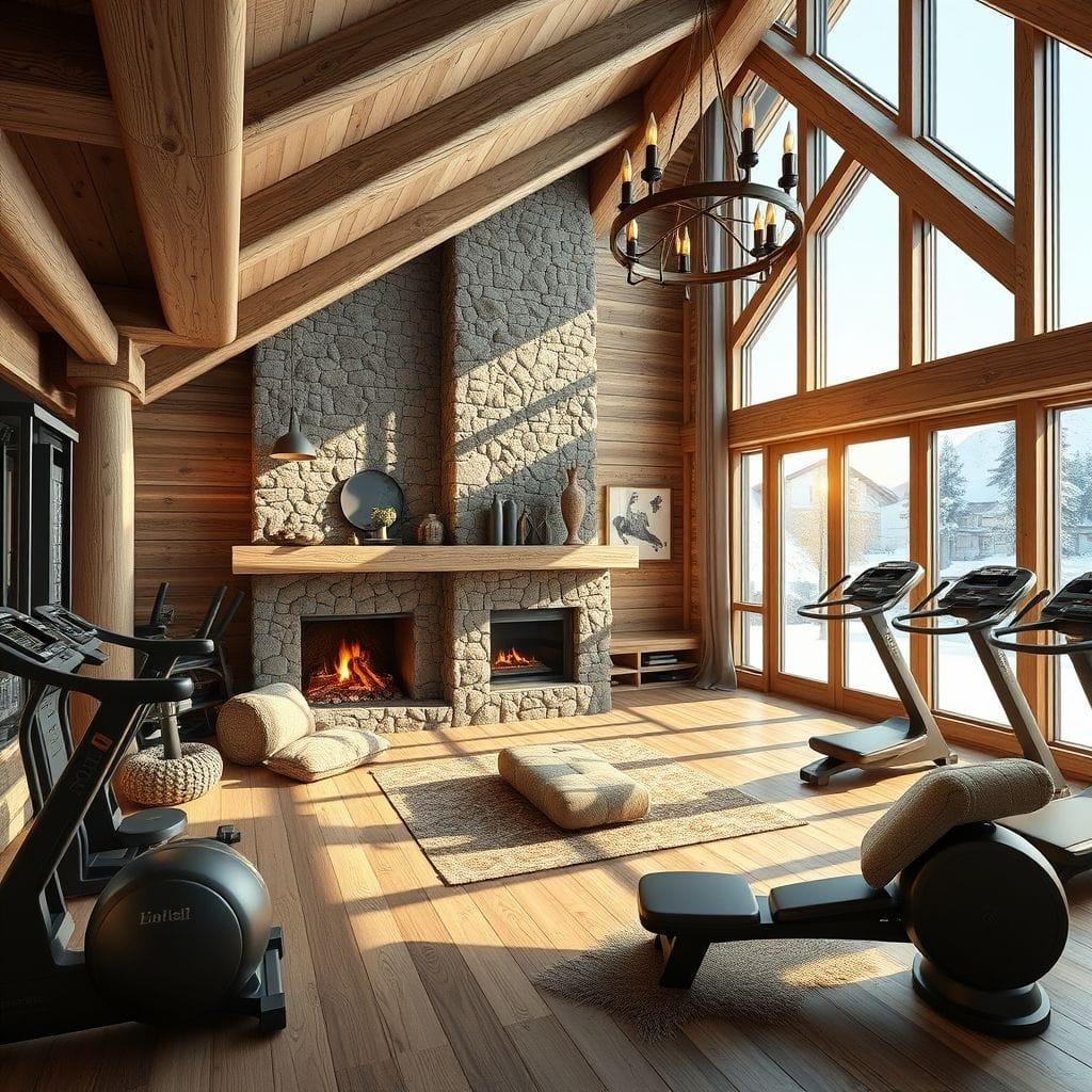 Ski Chalet gym - AI Generated