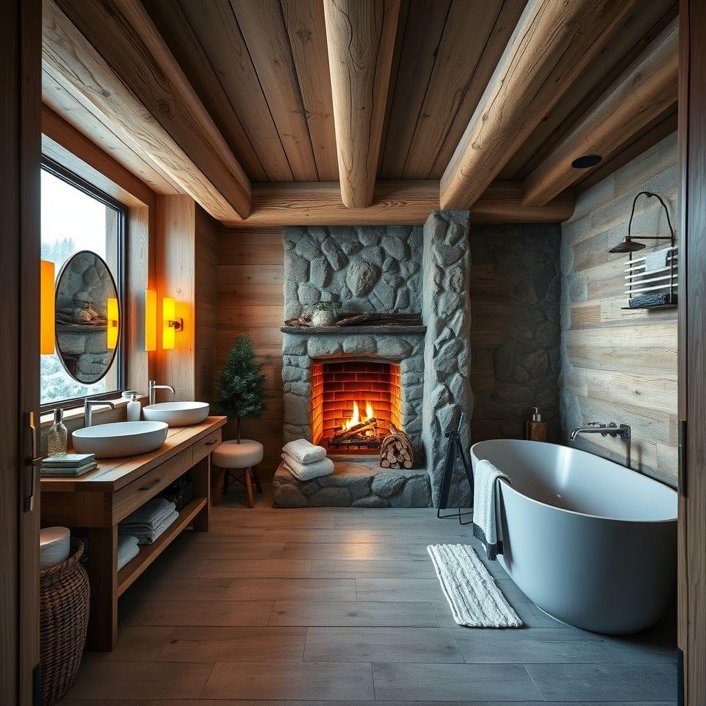 Ski Chalet hotel bathroom - AI Generated