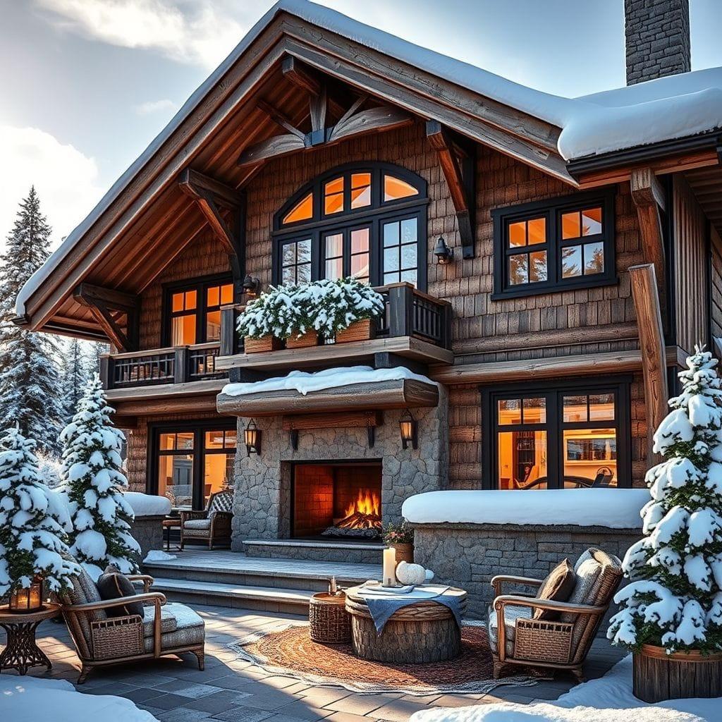 Ski Chalet house exterior - AI Generated