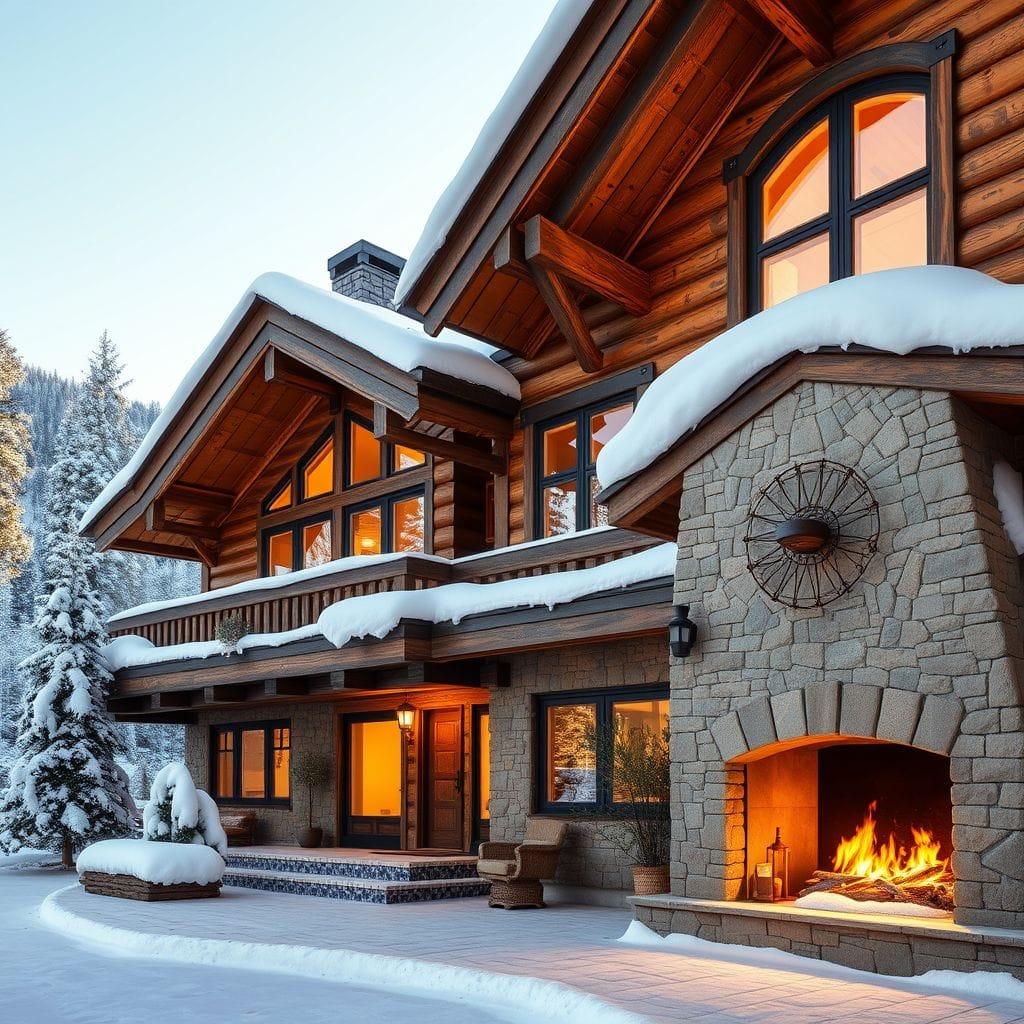Ski Chalet house exterior - AI Generated