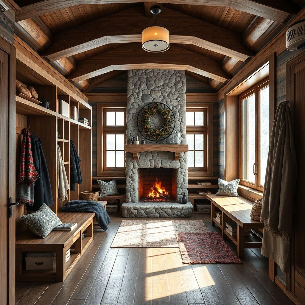 Ski Chalet mudroom - AI Generated
