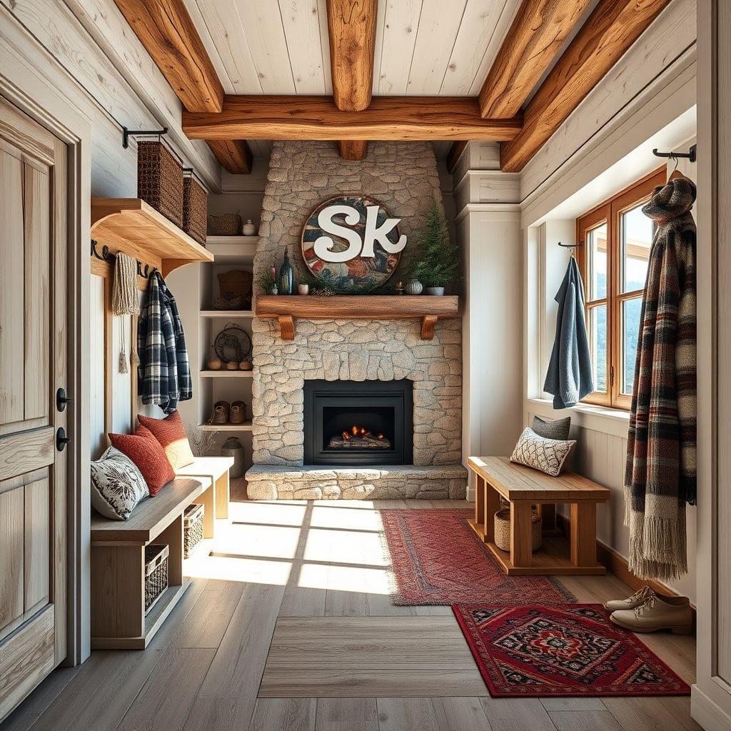 Ski Chalet mudroom - AI Generated