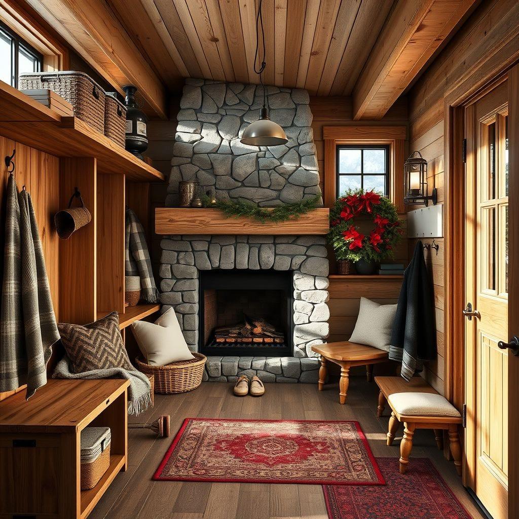 Ski Chalet mudroom - AI Generated