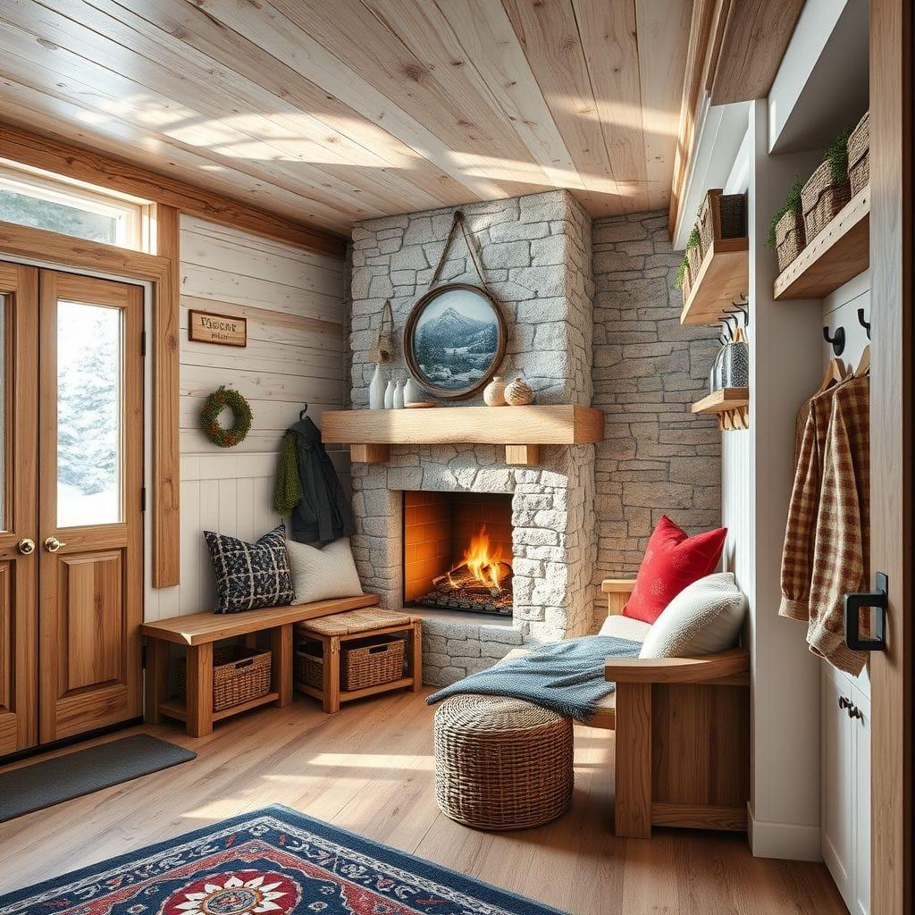 Ski Chalet mudroom - AI Generated