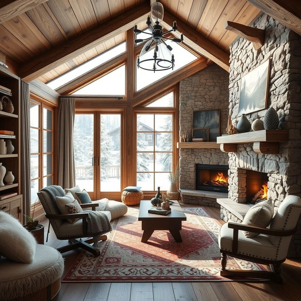 Ski Chalet study room - AI Generated