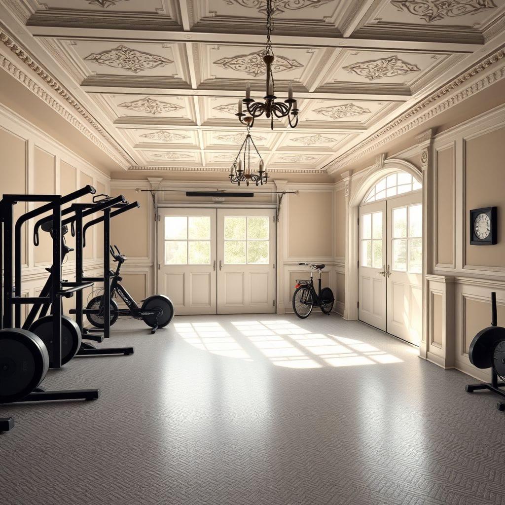 Traditional garage gym - AI Generated