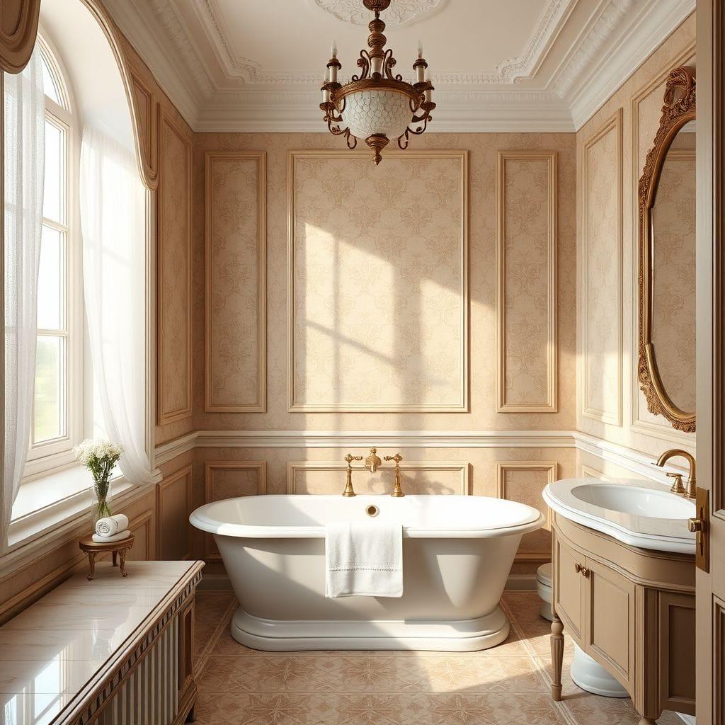 Traditional hotel bathroom - AI Generated