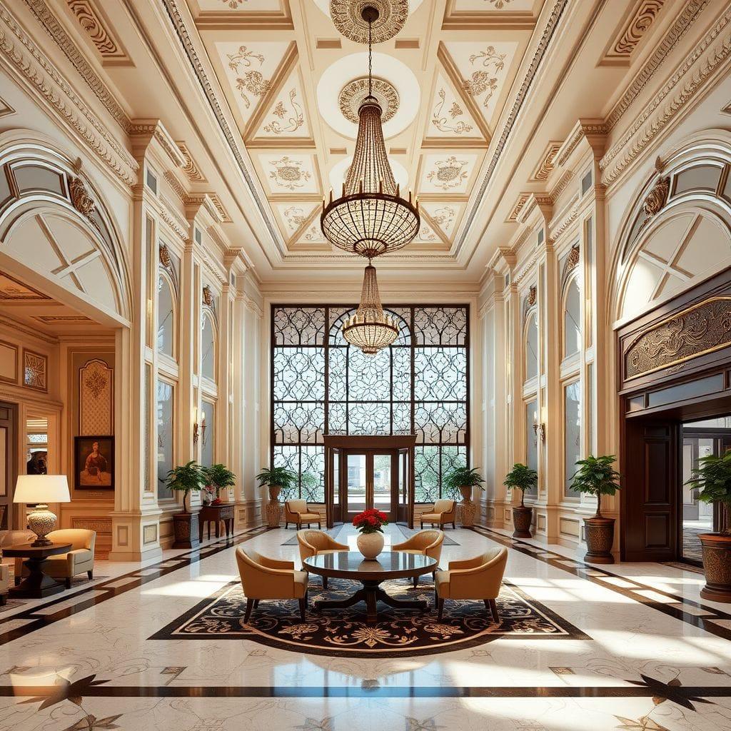 Traditional hotel lobby - AI Generated