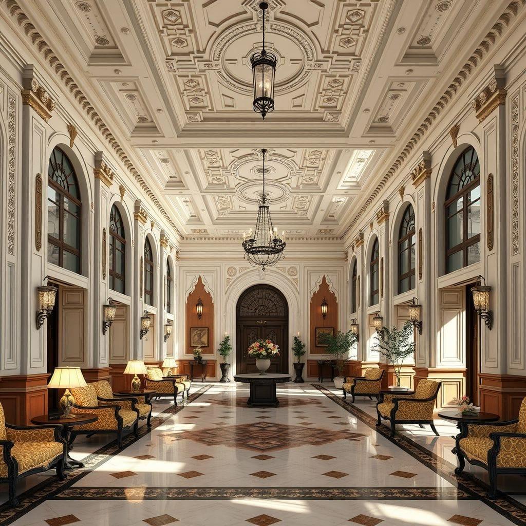 Traditional hotel lobby - AI Generated