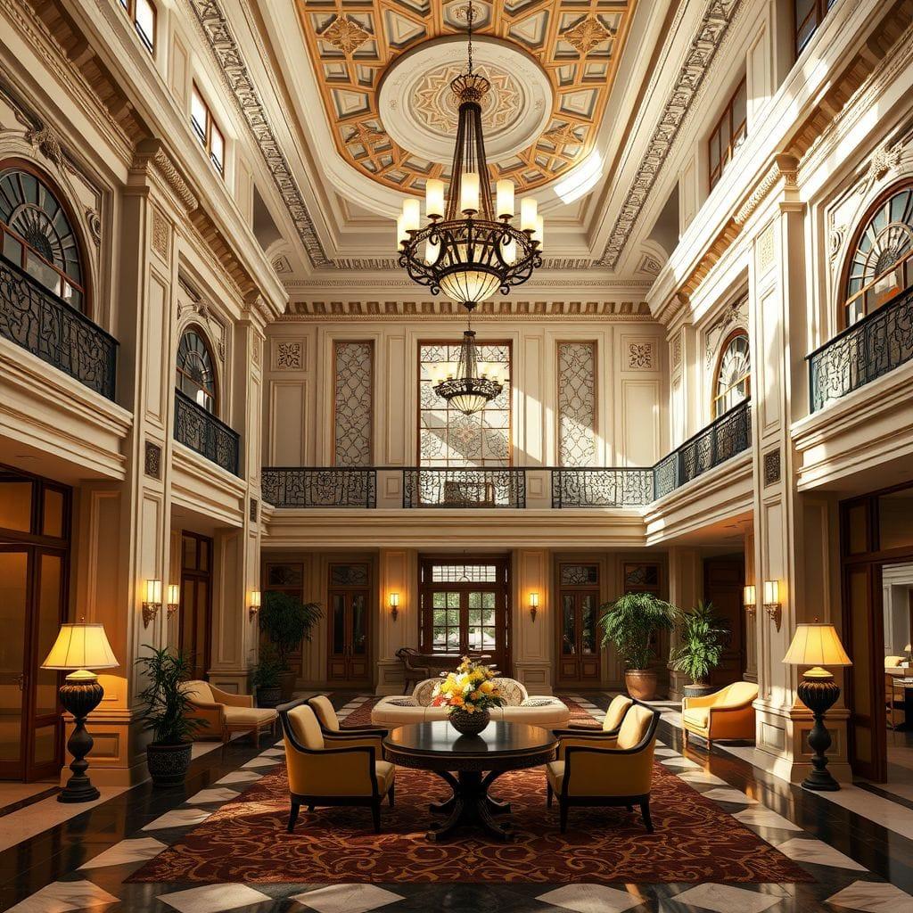Traditional hotel lobby - AI Generated