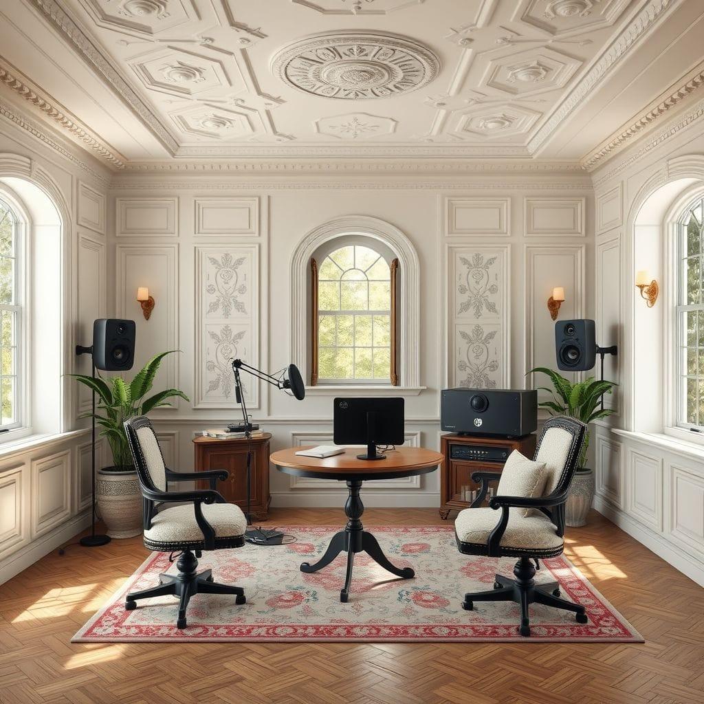 Traditional podcast studio - AI Generated