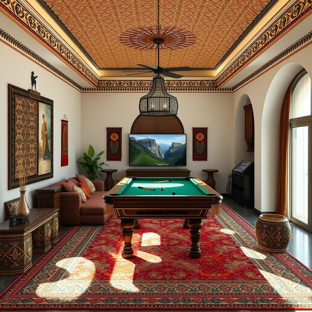 Tribal game room - AI Generated