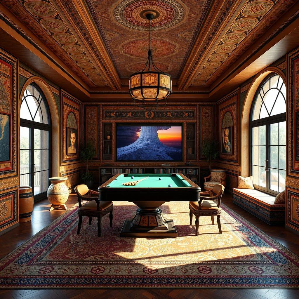Tribal game room - AI Generated