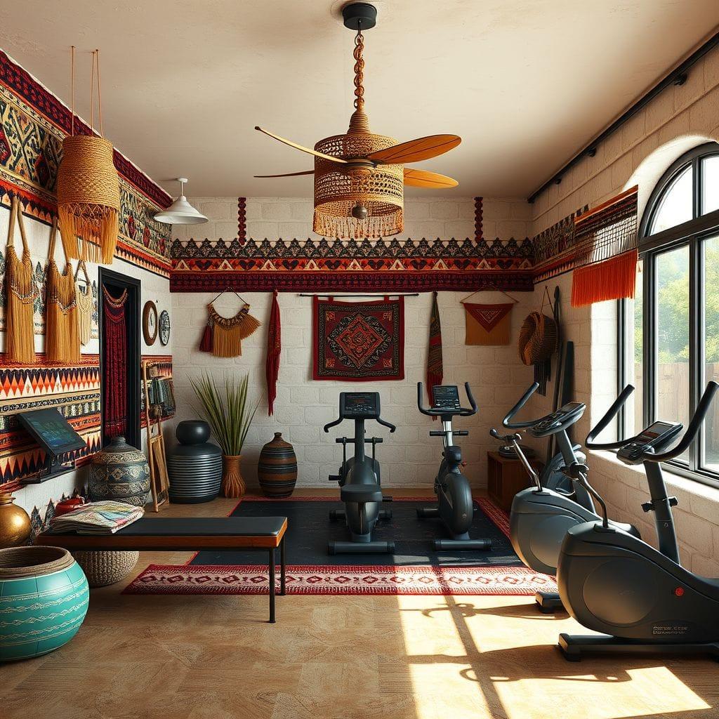 Tribal garage gym - AI Generated