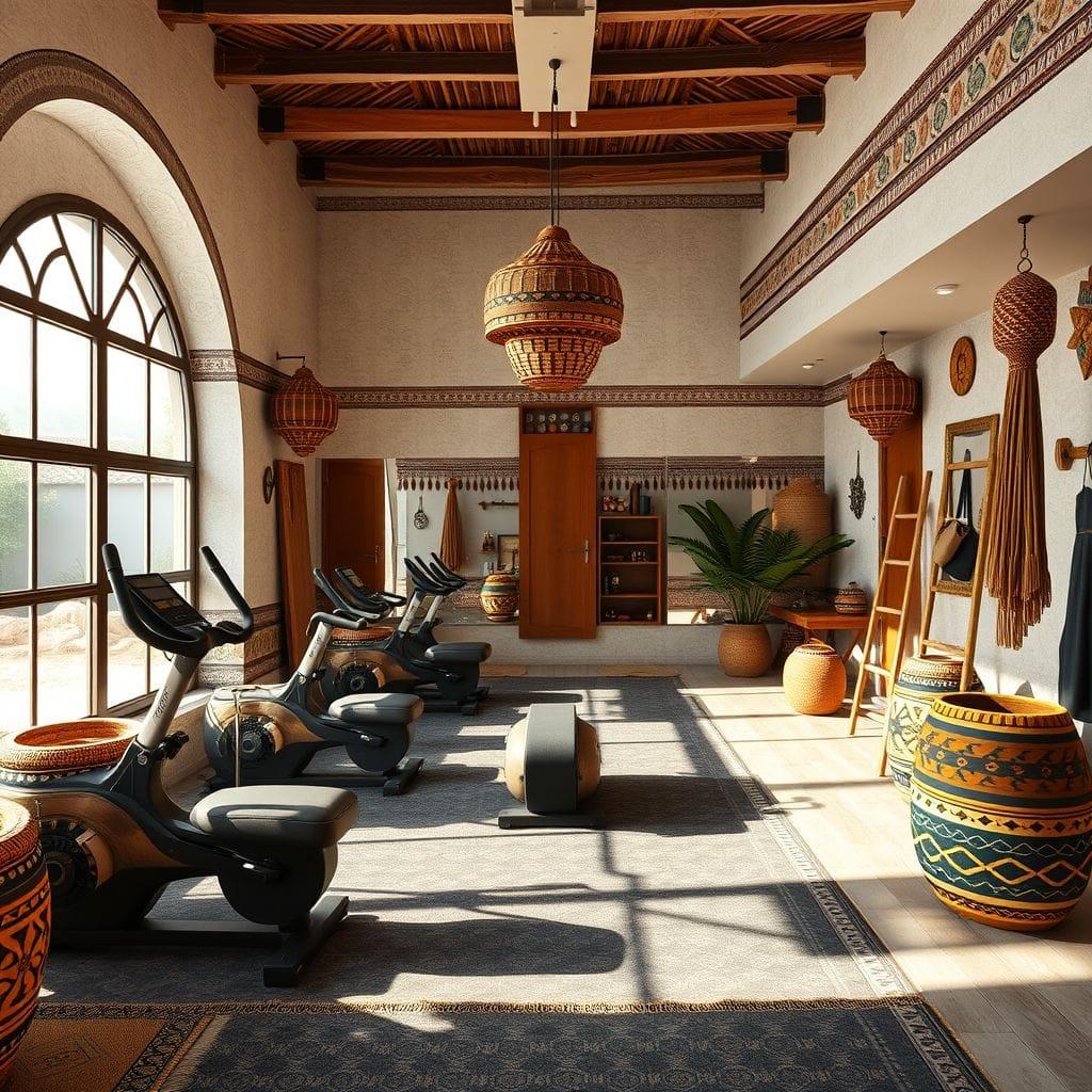 Tribal garage gym - AI Generated