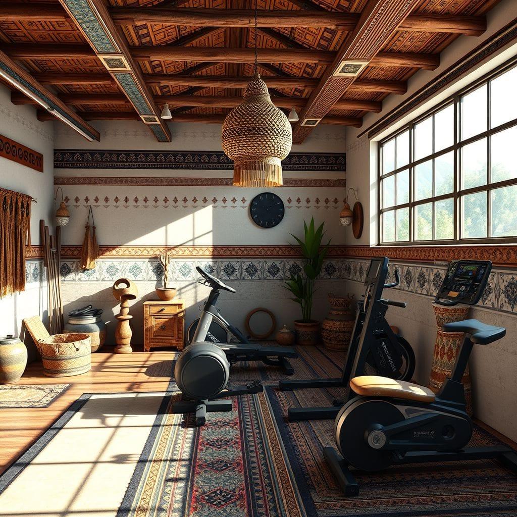 Tribal garage gym - AI Generated