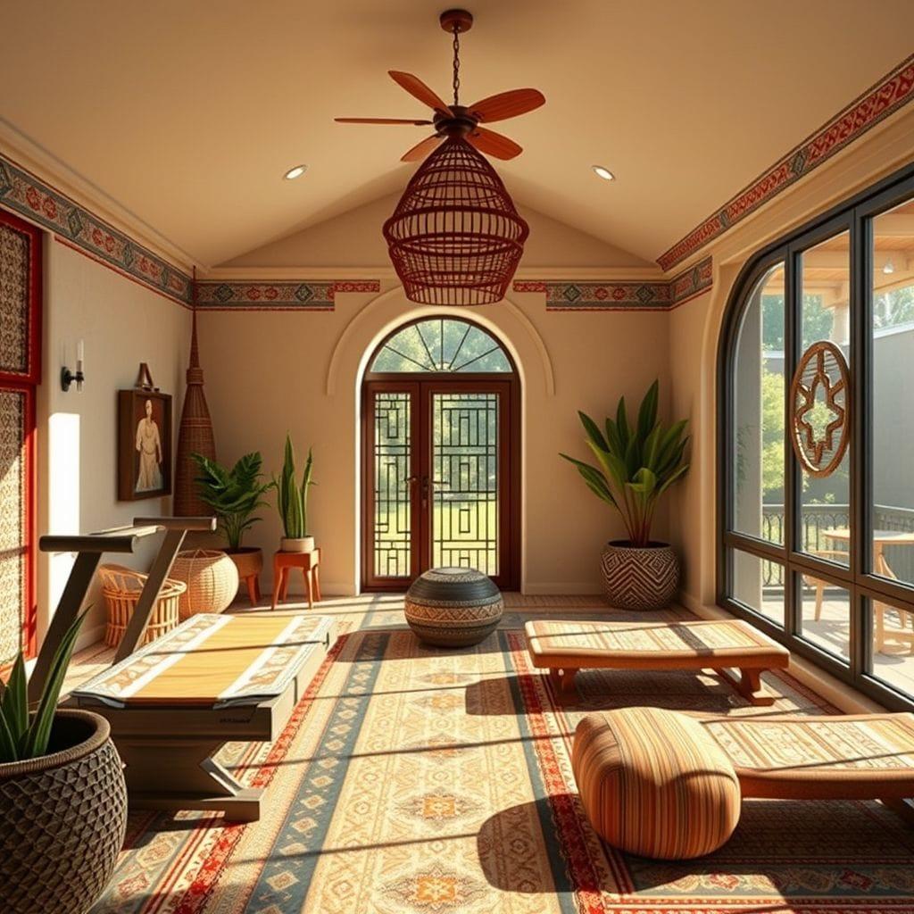 Tribal home gym - AI Generated