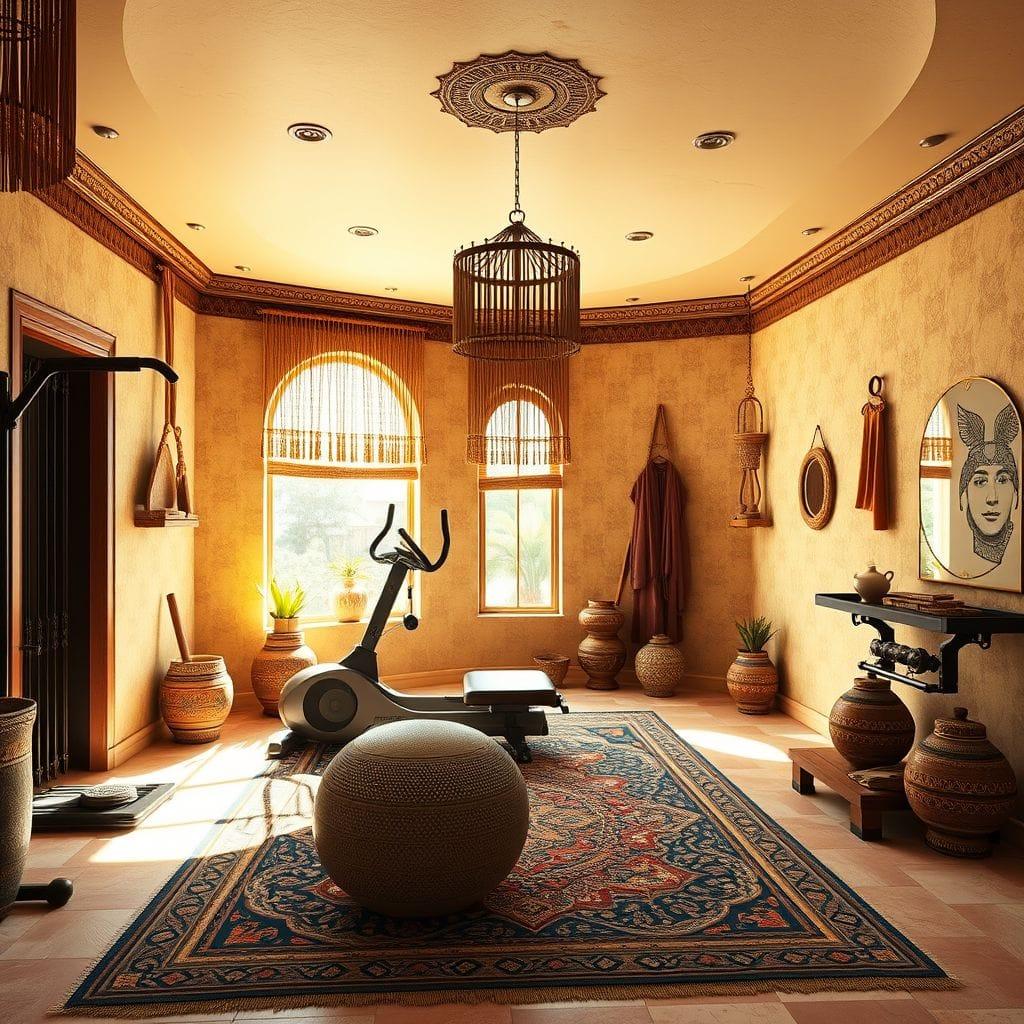 Tribal home gym - AI Generated