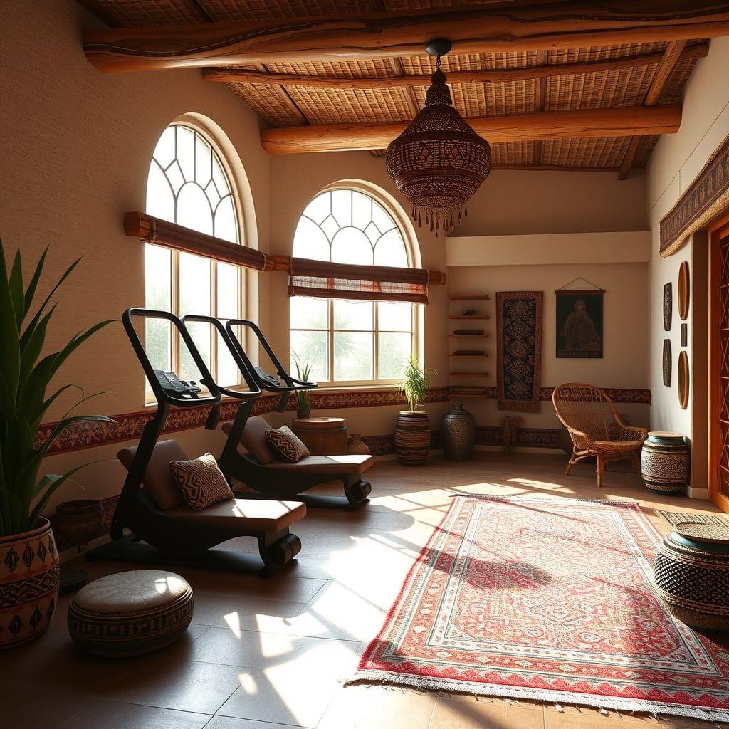 Tribal home gym - AI Generated