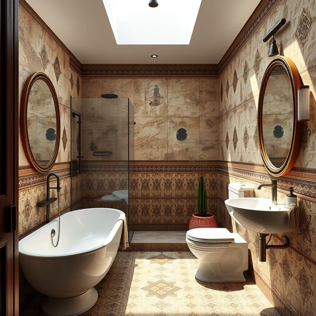 Tribal hotel bathroom - AI Generated