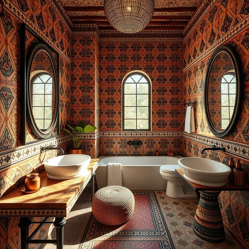 Tribal hotel bathroom - AI Generated