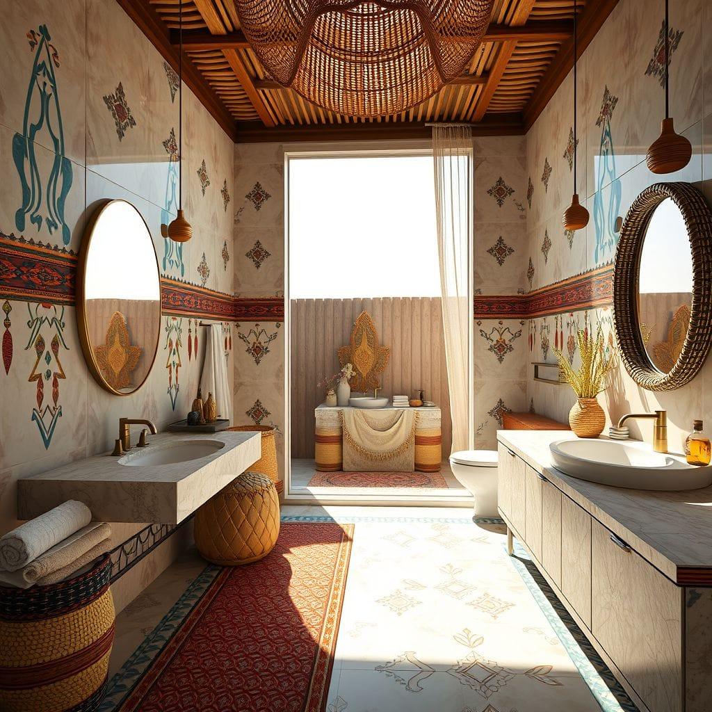 Tribal hotel bathroom - AI Generated