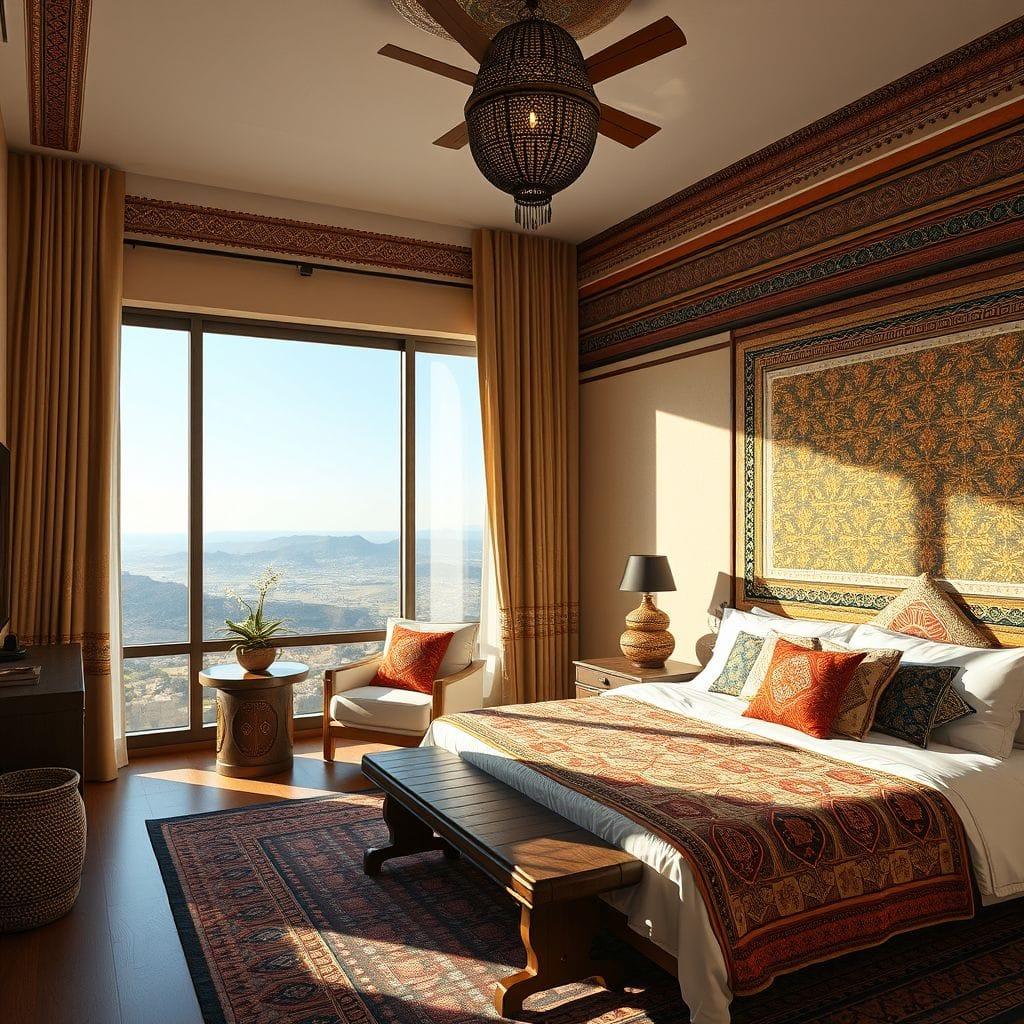 Tribal hotel room - AI Generated