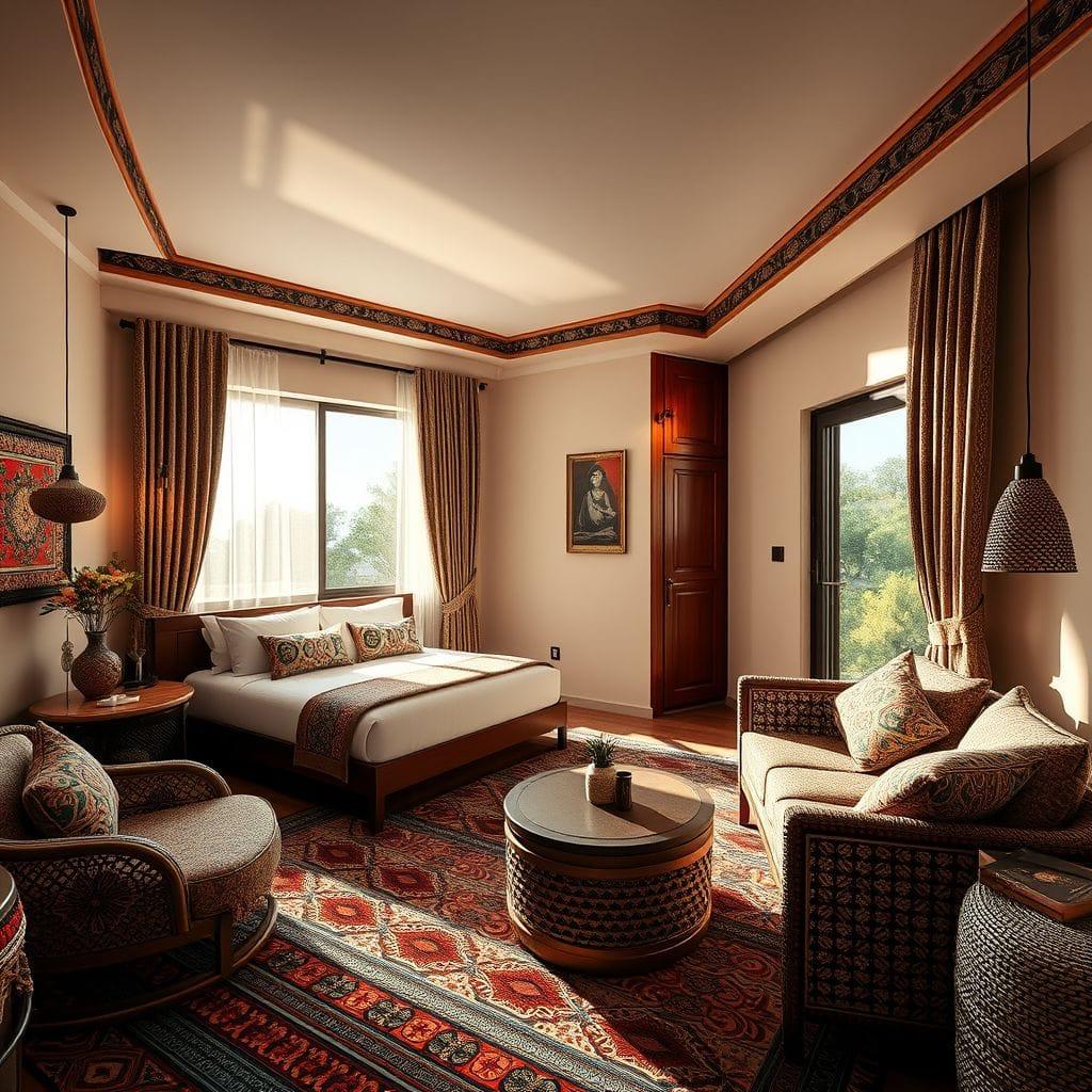 Tribal hotel room - AI Generated