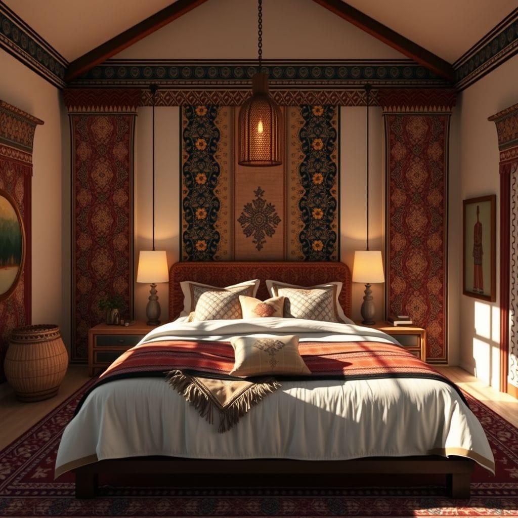 Tribal master bedroom - AI Generated