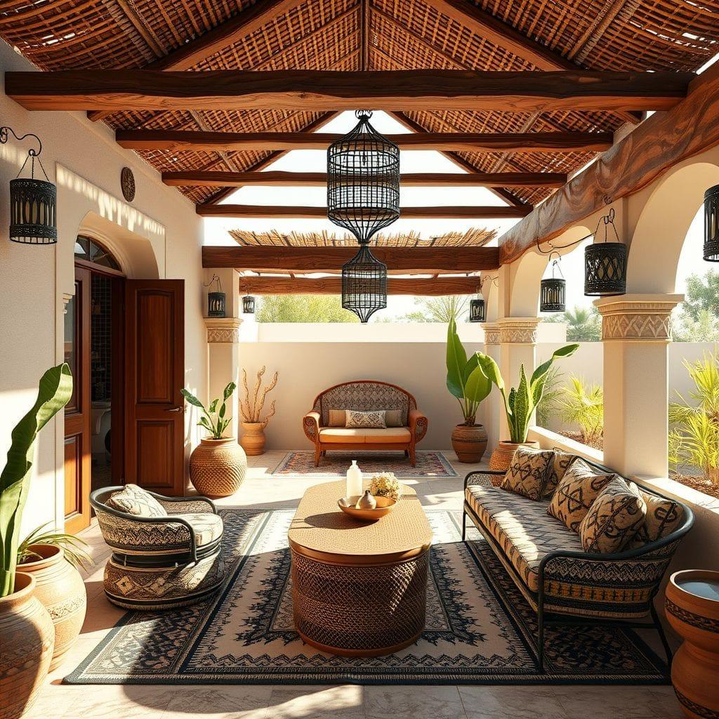 Tribal outdoor patio - AI Generated