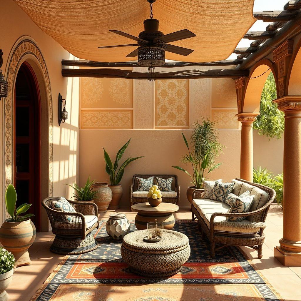 Tribal outdoor patio - AI Generated