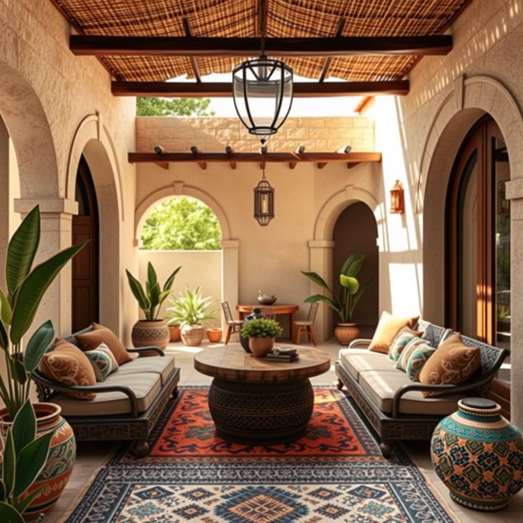 Tribal outdoor patio - AI Generated