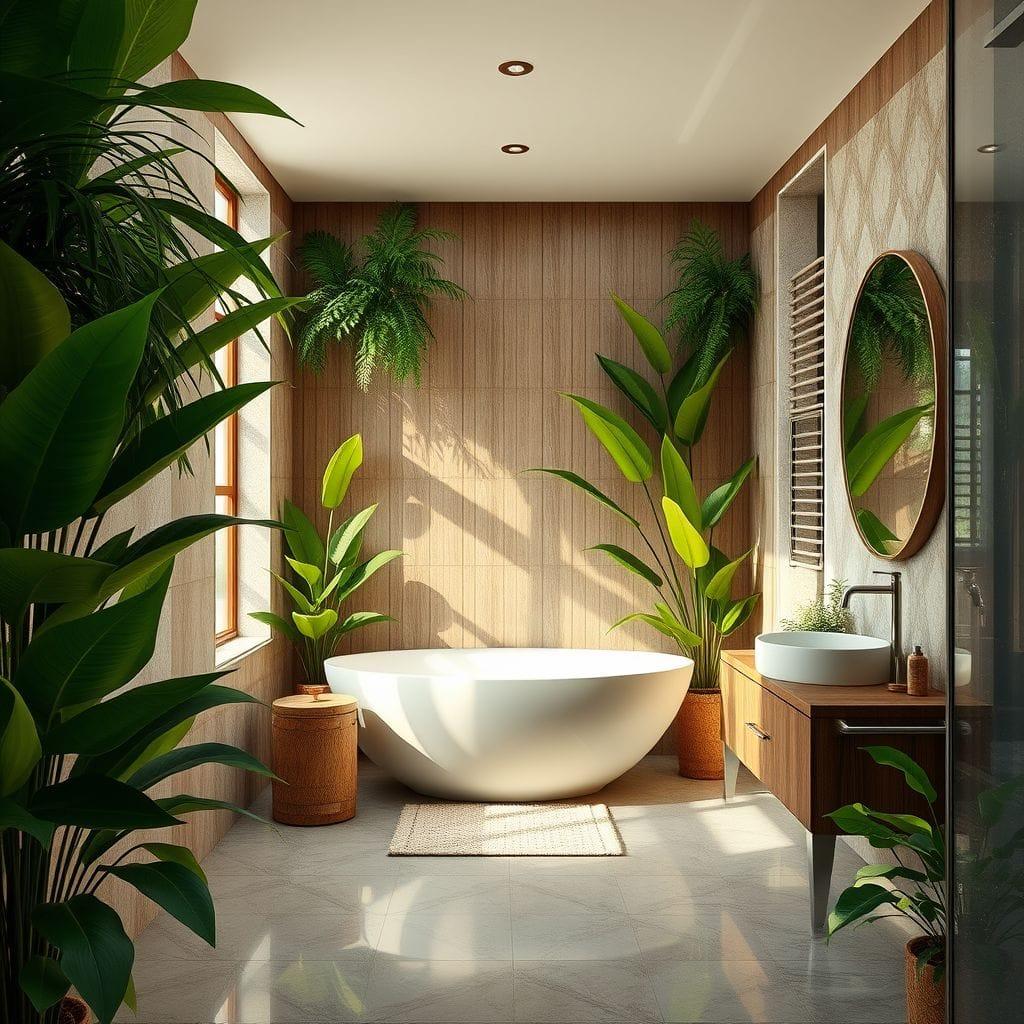 Tropical bathroom - AI Generated