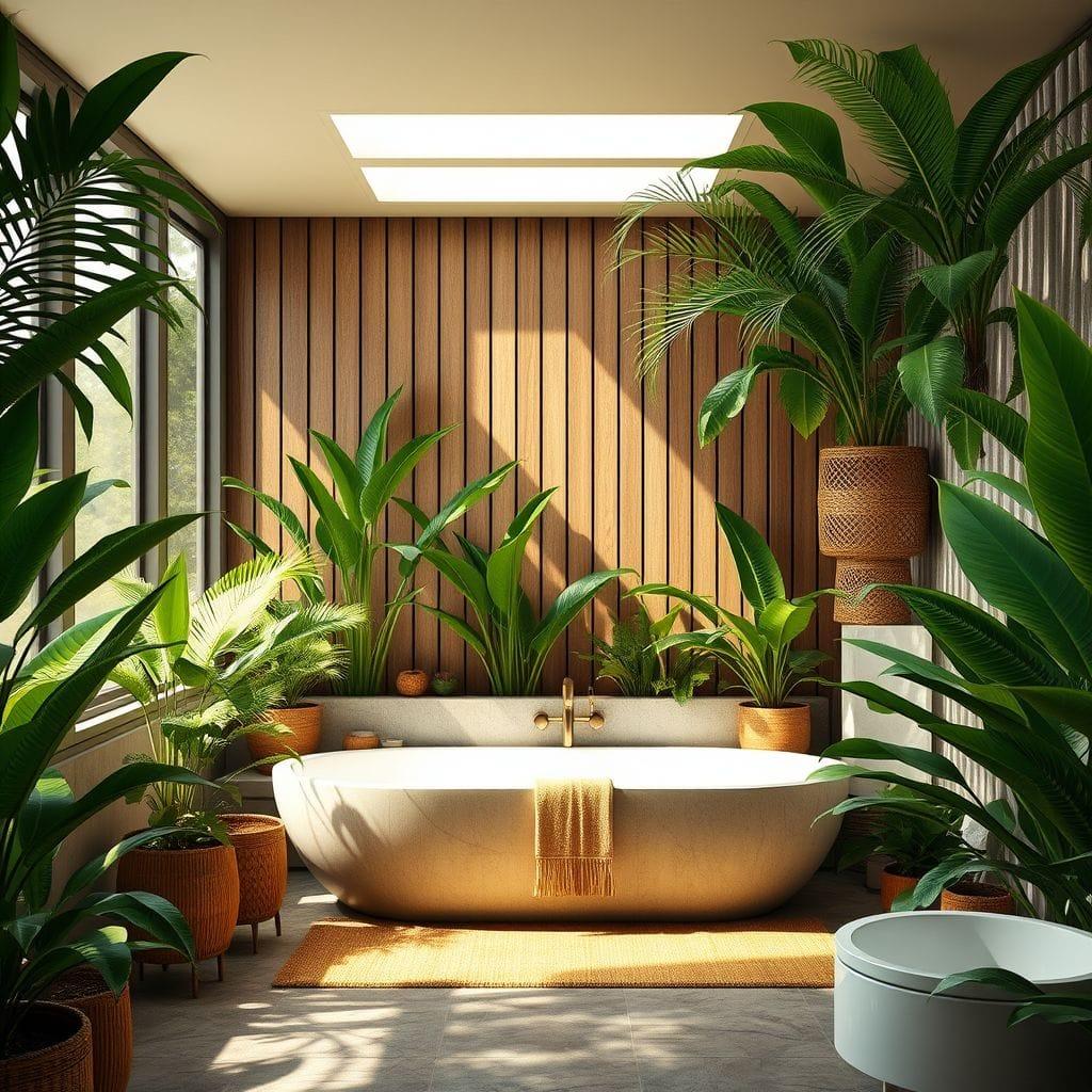 Tropical bathroom - AI Generated