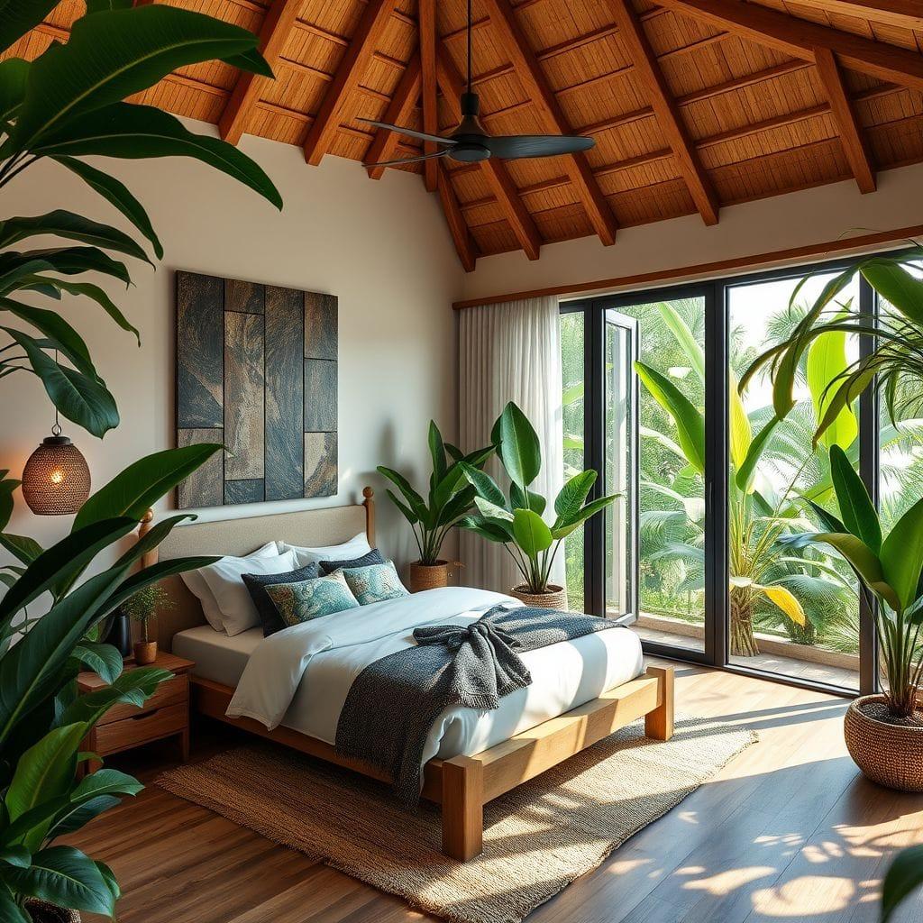 Tropical bedroom - AI Generated