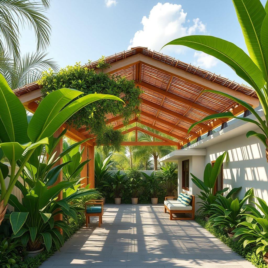 Tropical carport - AI Generated