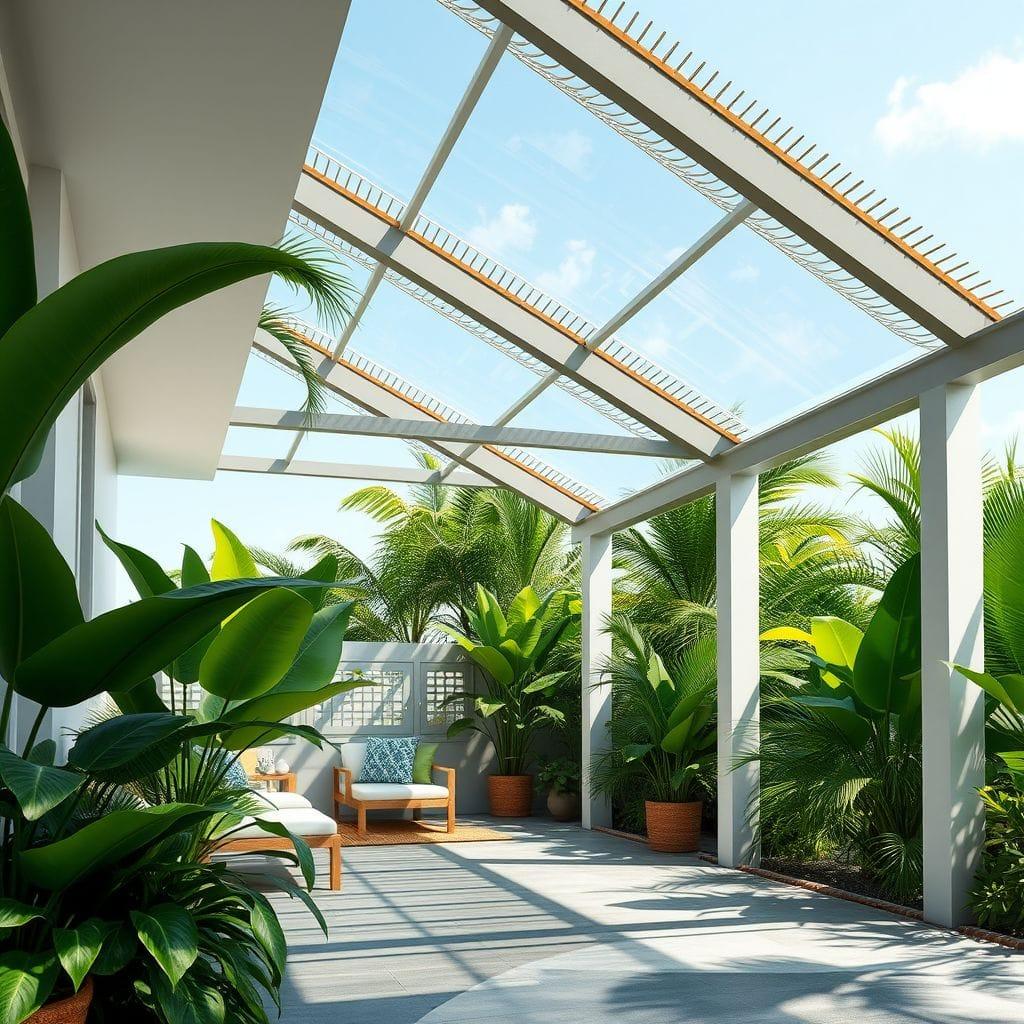 Tropical carport - AI Generated