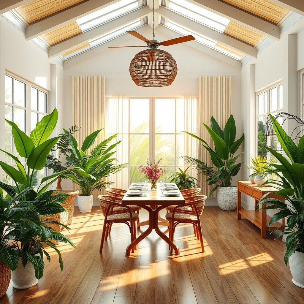 Tropical dining room - AI Generated