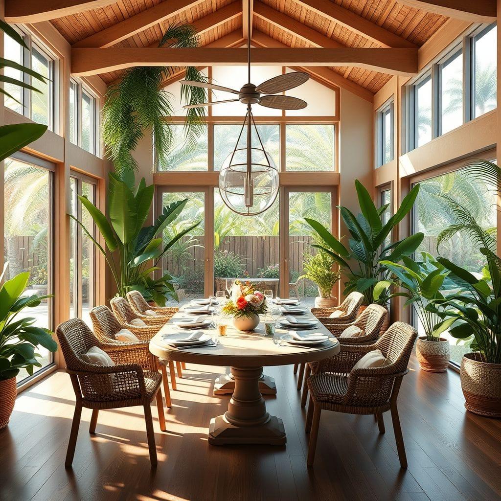 Tropical dining room - AI Generated