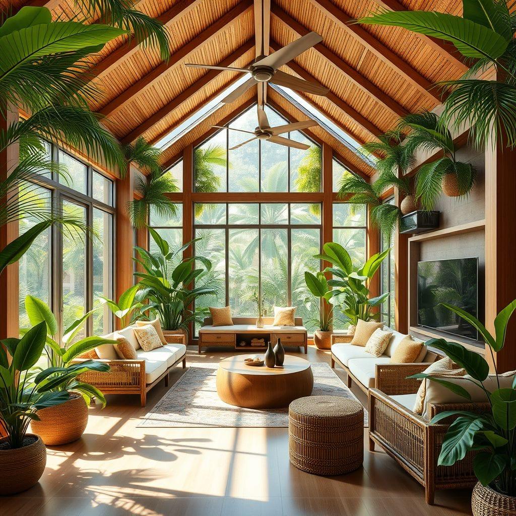 Tropical entertainment room - AI Generated