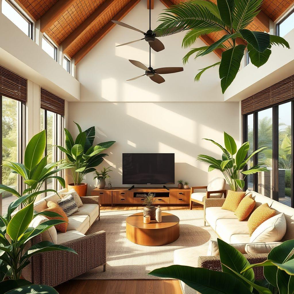 Tropical entertainment room - AI Generated