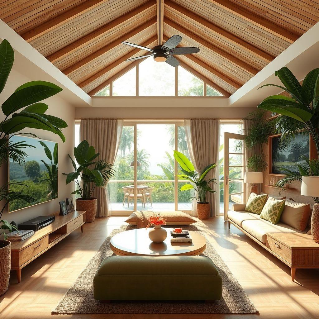 Tropical entertainment room - AI Generated
