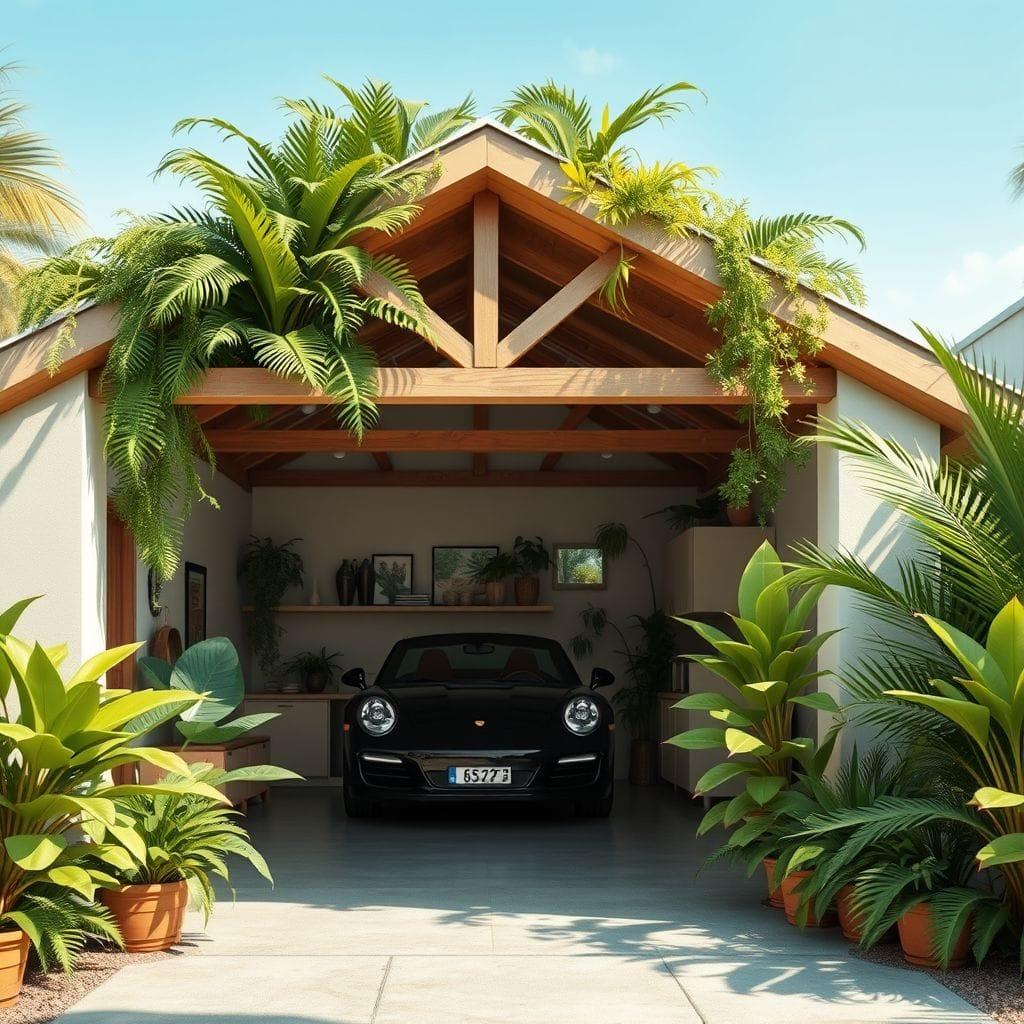 Tropical garage - AI Generated