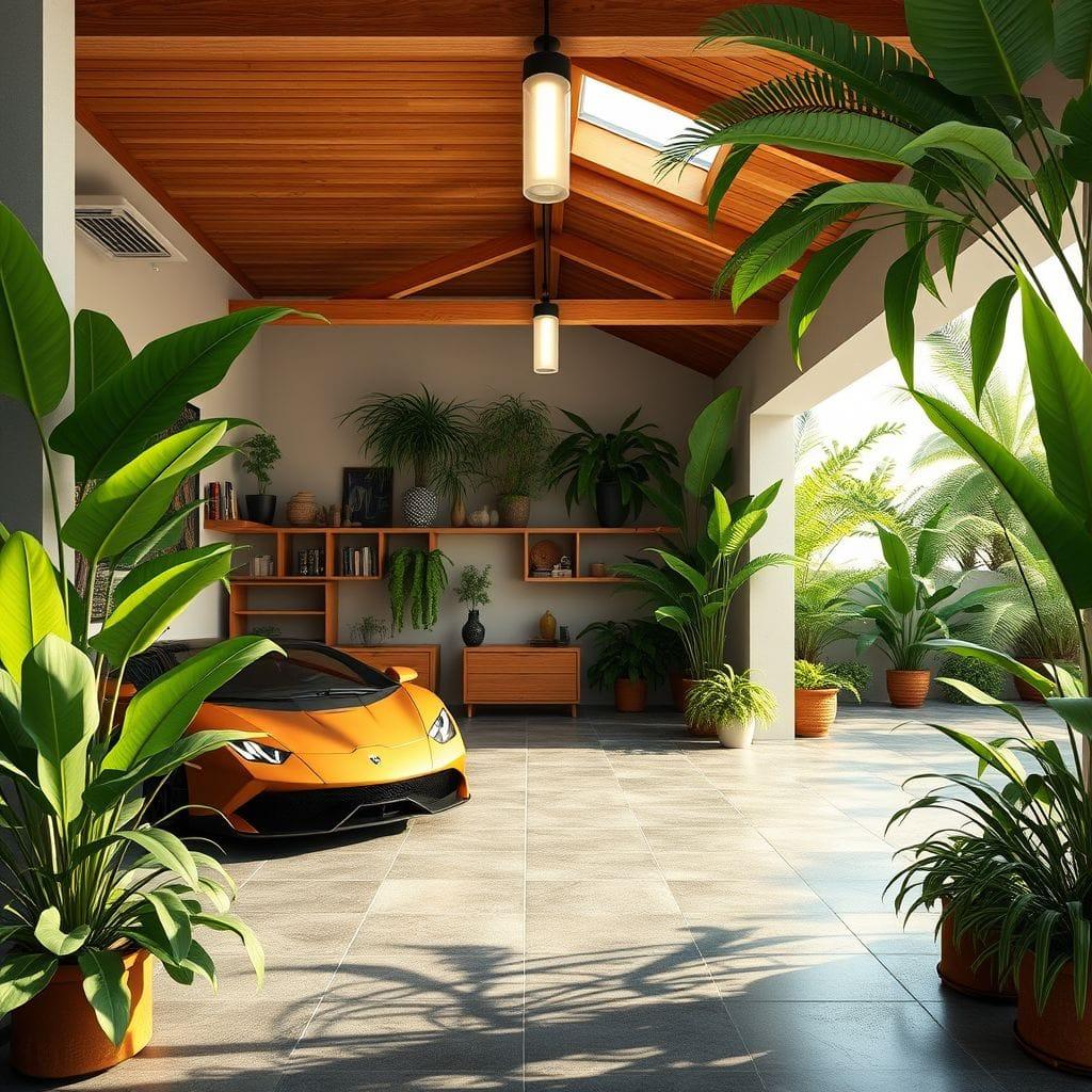 Tropical garage - AI Generated