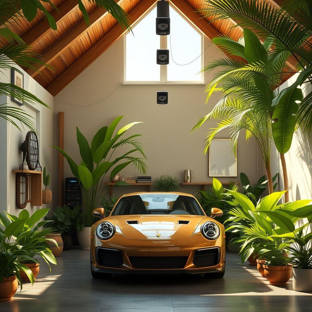 Tropical garage - AI Generated